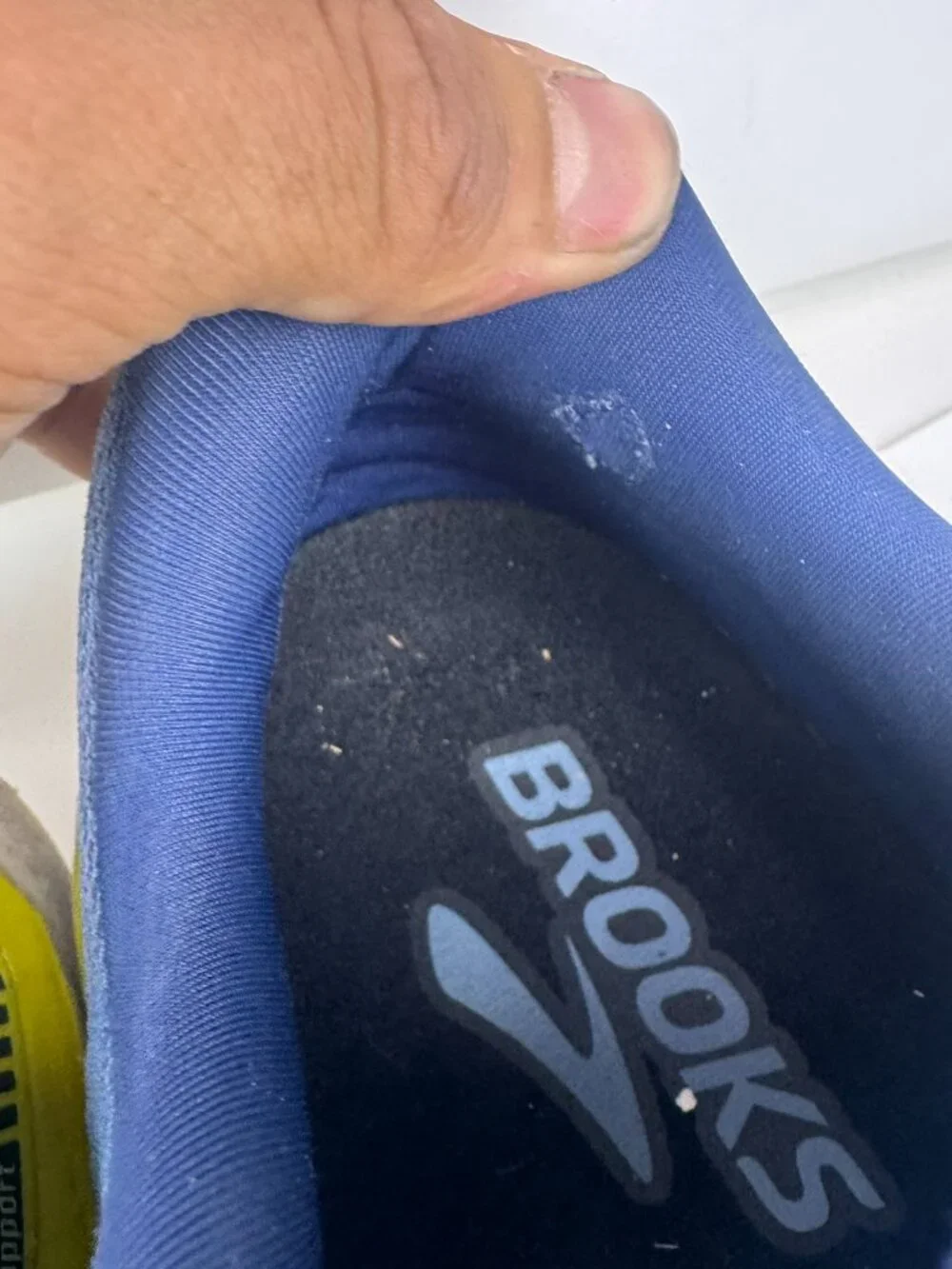 Brooks Glycerin GTS 21 Men's Running Shoes Blue Yellow Size 10 Medium Damage